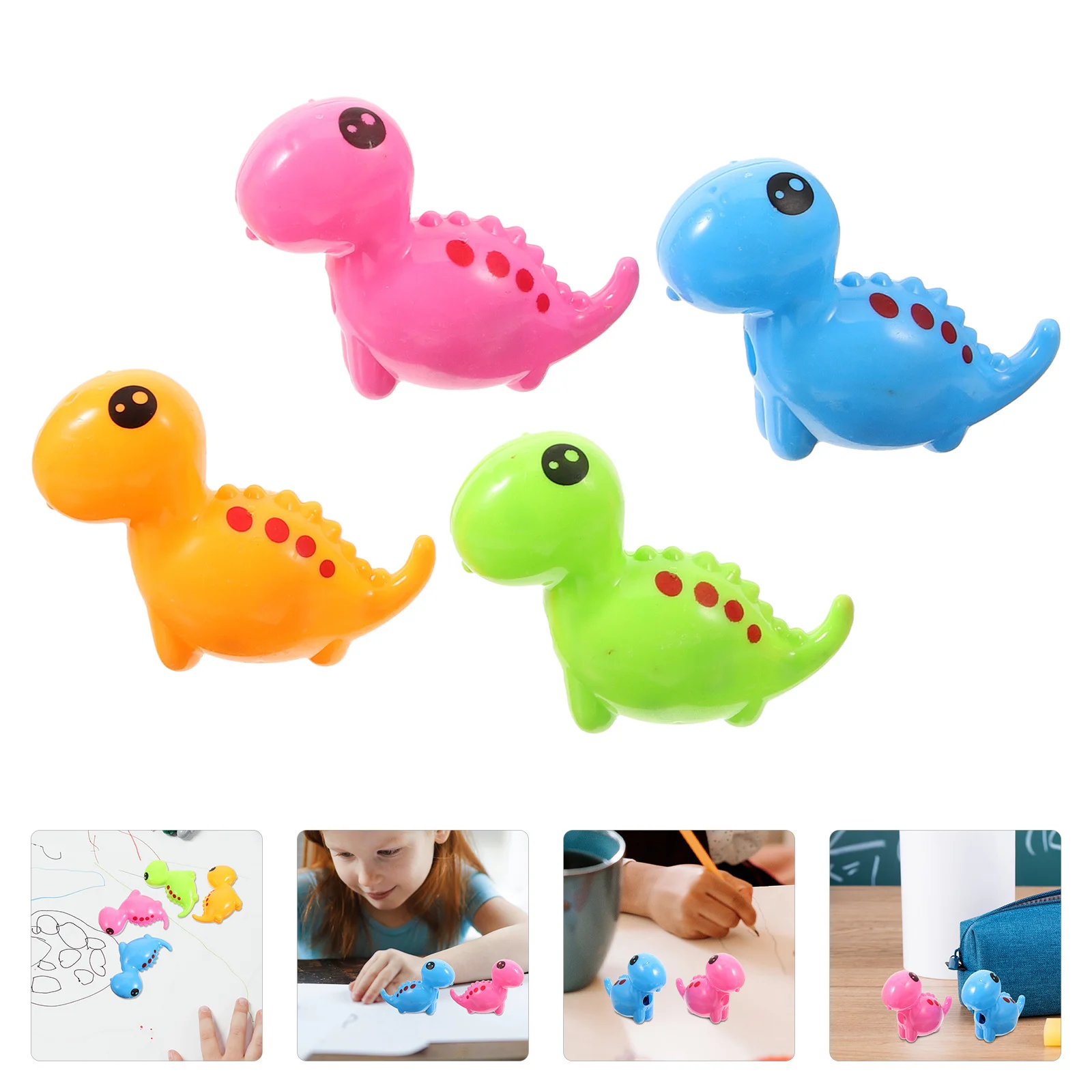 

12pcs Dinosaur Pencil Sharpener Manual Handheld Crank Sharpener For Students Portable School Supplies Small Colorful Pencil