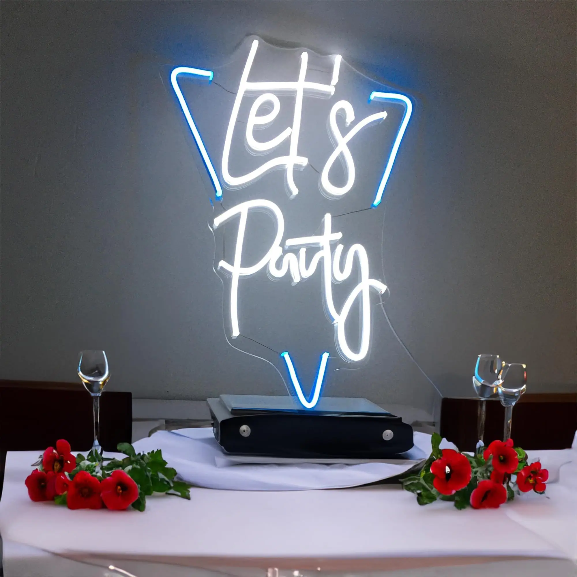 Let's Party LED Neon, USB Powered Dimmable LED Neon, Suitable for Parties, Game Room, Men's Cave Wall Decoration