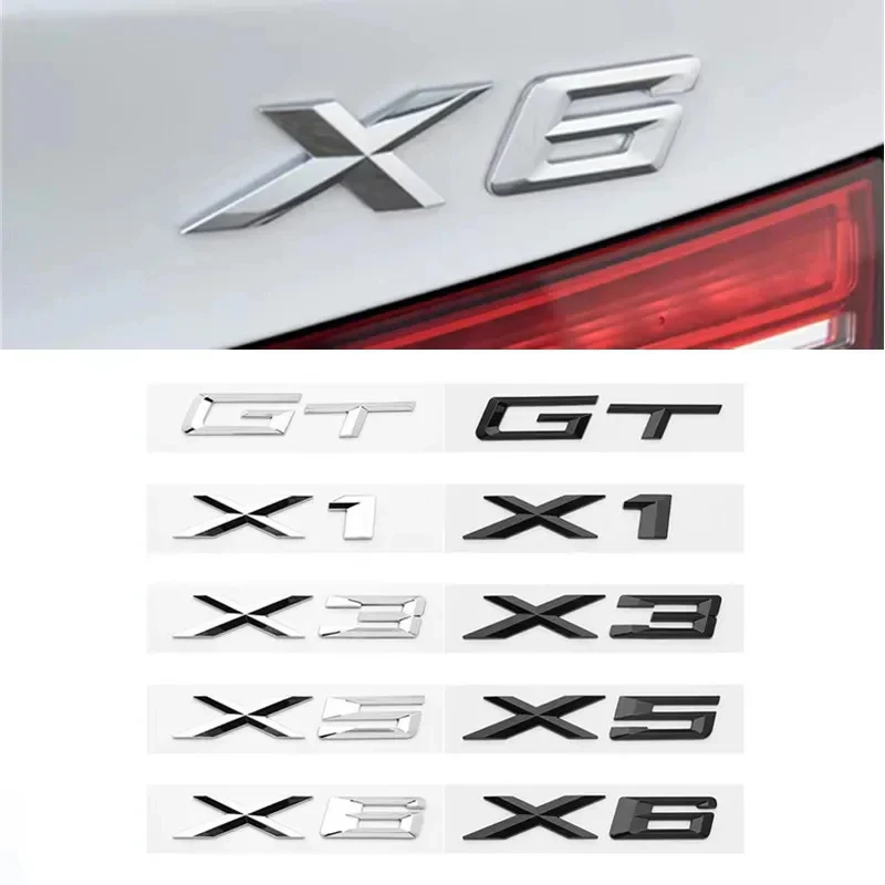 3D ABS Black Chrome Car Letters Rear Trunk Emblem Badge X1 X2 X3 X4 X5 X6 X7 Logo For BMW E70 E53 F15 G05 Decals Sticker Styling