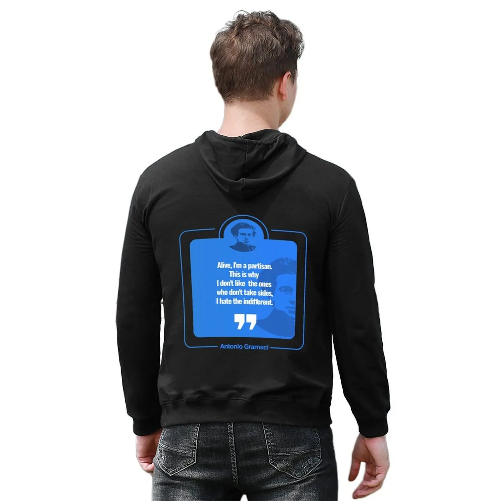 Antonio Gramsci quote poster Hoodie mens clothing anime clothes japanese style men clothes oversized hoodie