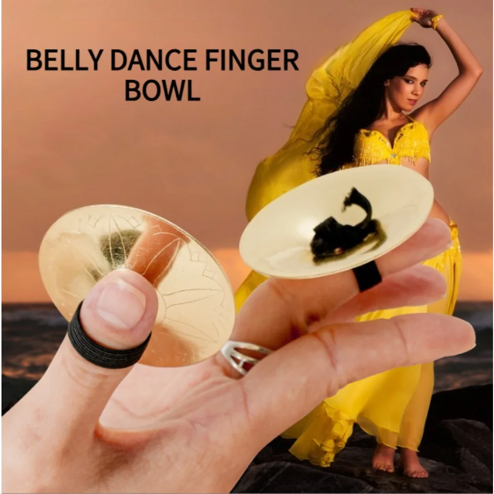 4PCS Copper Finger Cymbals Small Finger Cymbals Belly Dancing Mini Cymbals Musical Instrument Saucers Dance Finger-pointing