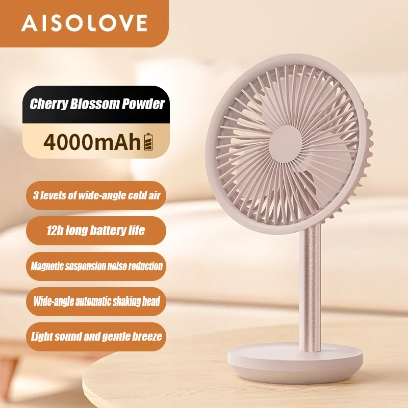 Youpin Solove F5 مروحة USB صغيرة محمولة لسطح المكتب مع 3 سرعات وعمر بطارية طويل جدًا للاستخدام الداخلي أو الخارجي في غرفة النوم