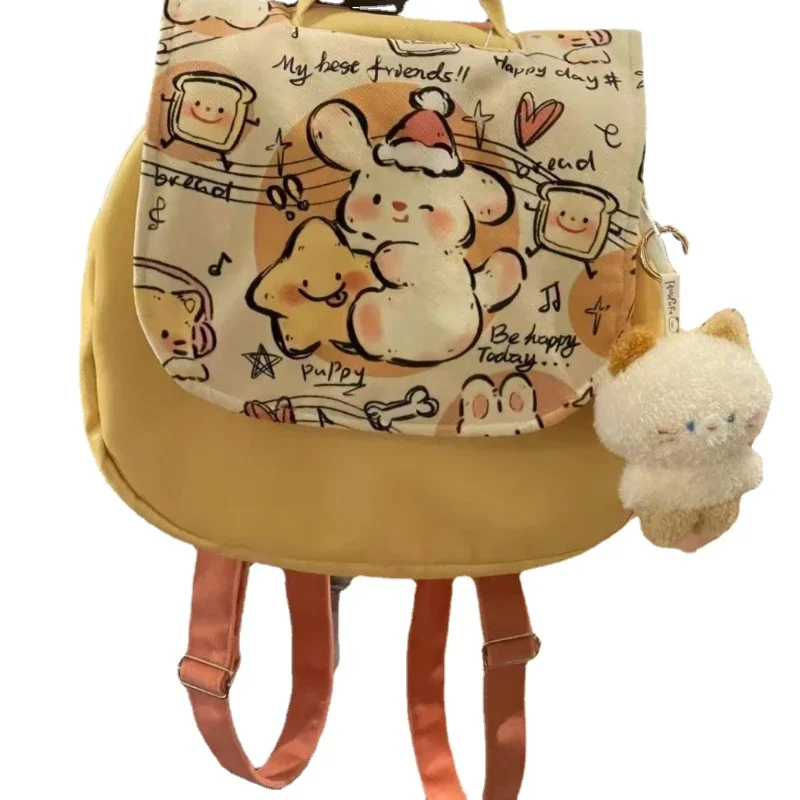 Kawaii zainetto carino borsa di tela giapponese grande capacità note musicali cucciolo morbido ragazza zaino borse per bambini per ragazze