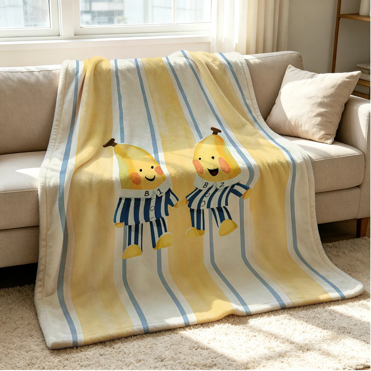 Banana Sleepy Flannel Blanket Warm Soft Halloween Christmas Couch Warm Cozy Decorative Decor Gift for All Season