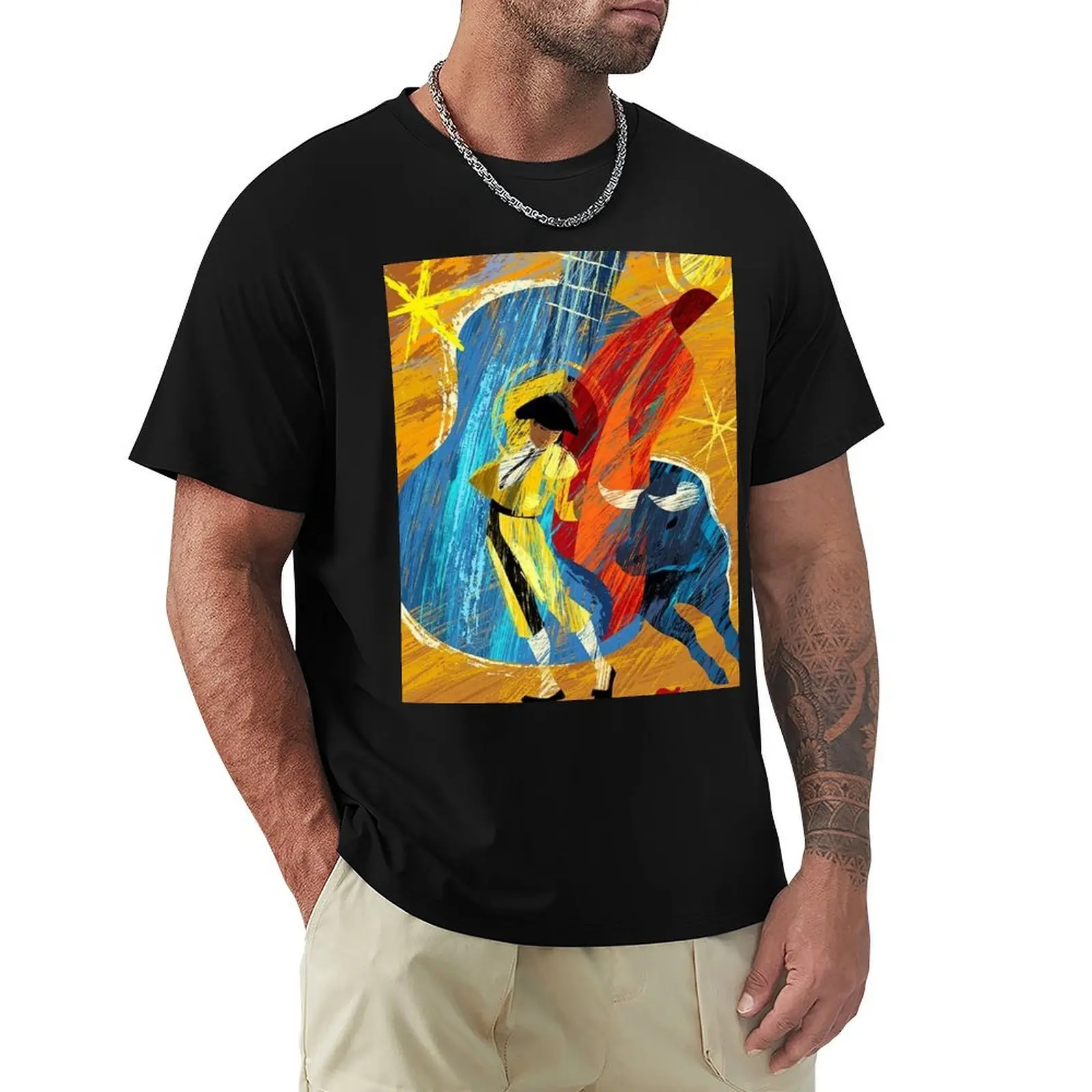 

SPAIN; Vintage Bull Fight Advertising Print T-Shirt luxury t-shirt T-shirts oversize Men's t-shirts