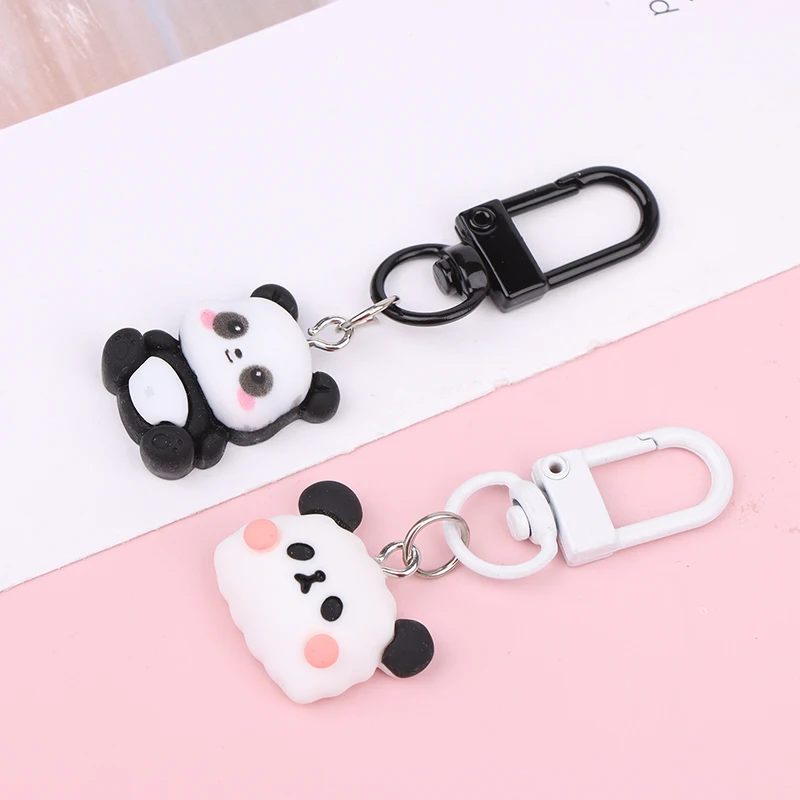 Piękny brelok do kluczy Panda Animal Sweet Girl Student School Bag Pendant Przyjaciel Prezent Czarno-biały Prosty wisiorek na prezenty dla dzieci