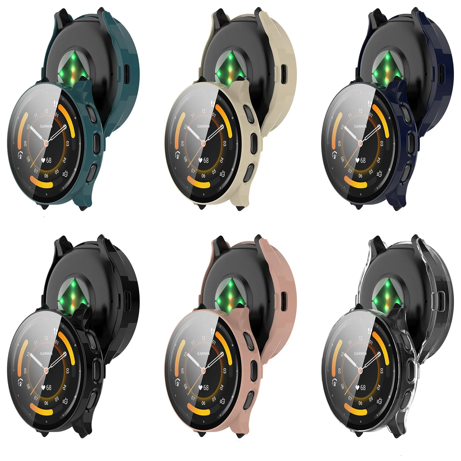 Hard Shell Glass Screen Protector Film Frame Case For Garmin Venu 3/3s/2/2s Venu2 Plus Smart Watch  Protective Cover Accessories