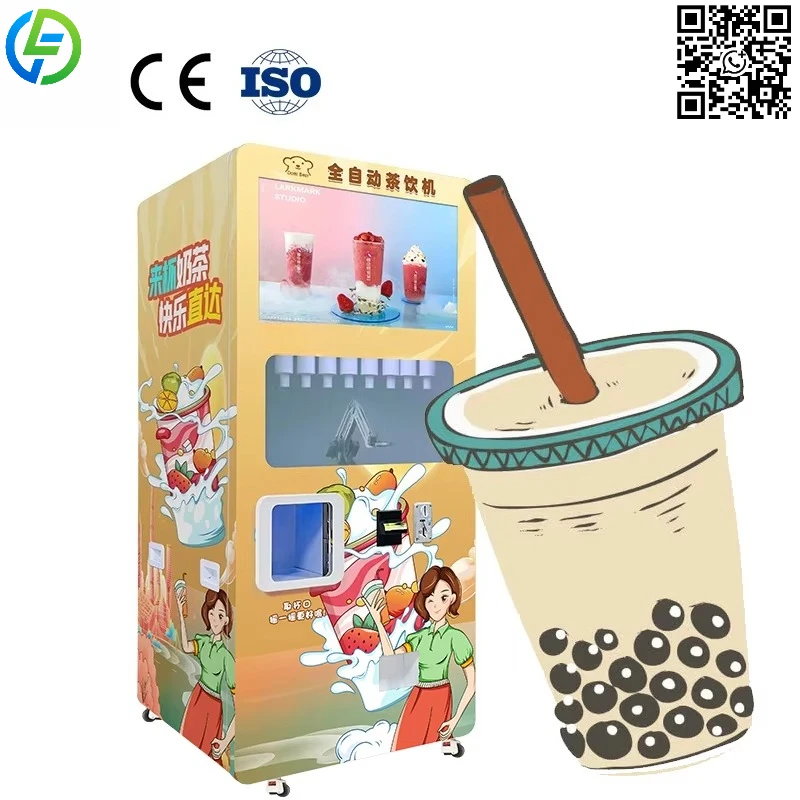 Customized Milk Tea Unmanned Vending Machine Self-service Boba Tea Vending Machine Hot And Cold Drinks