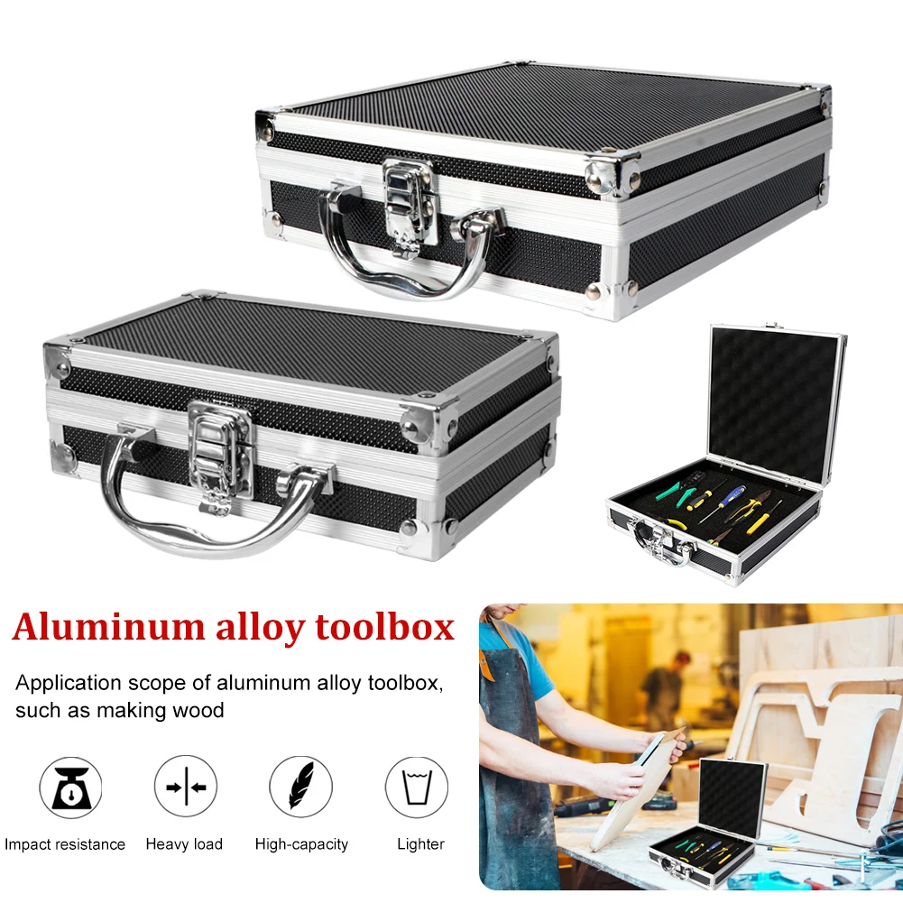 

Tool Box Aluminium Alloy Toolbox Storage Case Portable Tool Case Travel Luggage Organizer Case Safety Box