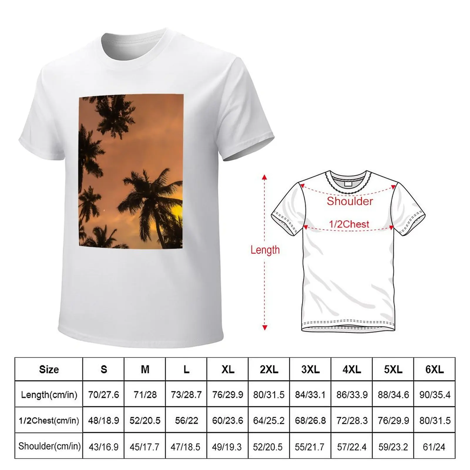 Palm Trees on a winter evening with the moon T-shirt anime clothes new edition tees quick-drying mens t shirt