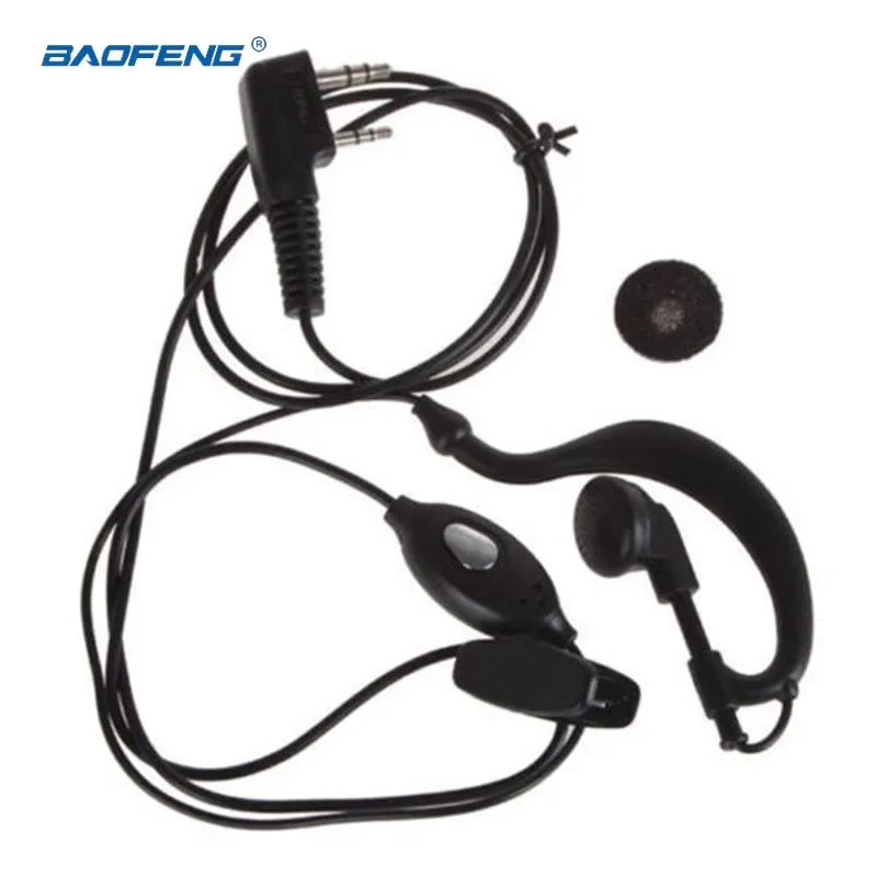 Baofeng UV-5R G-Shape Ear Hook Earpiece 2 Pin PTT Mic Headset Microphone for BF-888S UV5R 777S 666S Handheld Radio Walkie Talkie