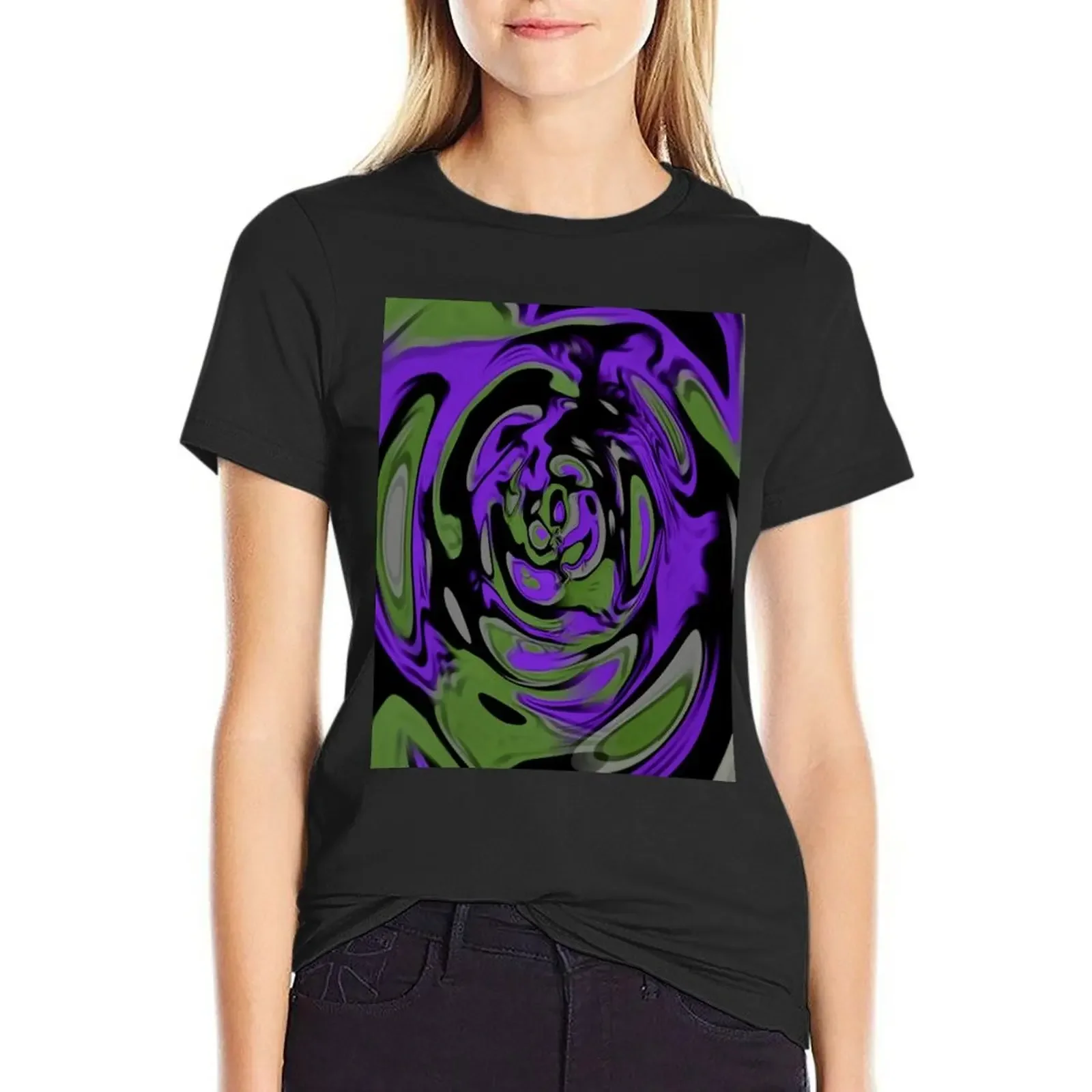 

Composition in purple and green T-Shirt shirts graphic tees graphics customizeds summer clothes for Women