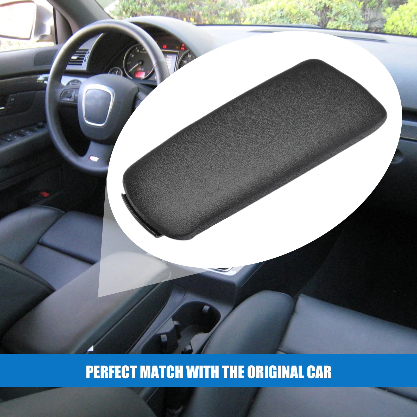 8E0864245E Center Console Cover Arm Rest Lid Car Central Control Armrest Box for AUDI A4 B6 B7 4-Door 2002-2007 Black