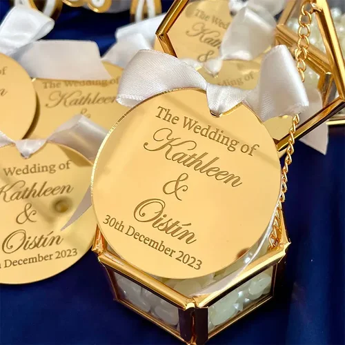 맞춤형 이름 및 날짜 선물 태그, 맞춤형 골드, 실버, 로즈 골드 아크릴 선물 태그, 웨딩 파티 선물, 장식 용품 