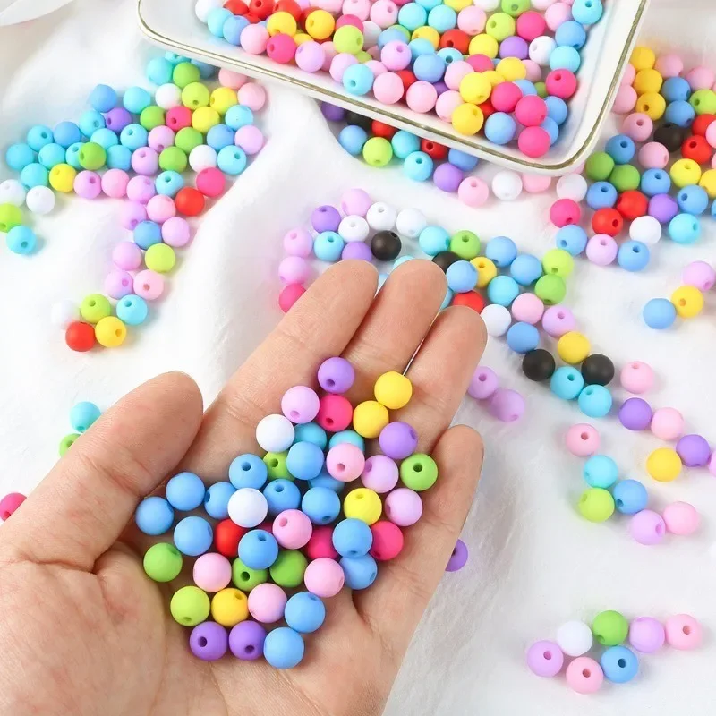 6/8mm Macaron Color Matte Acrylic Beads Round Spacer Loose Making DIY Bracelet Earring Accessories