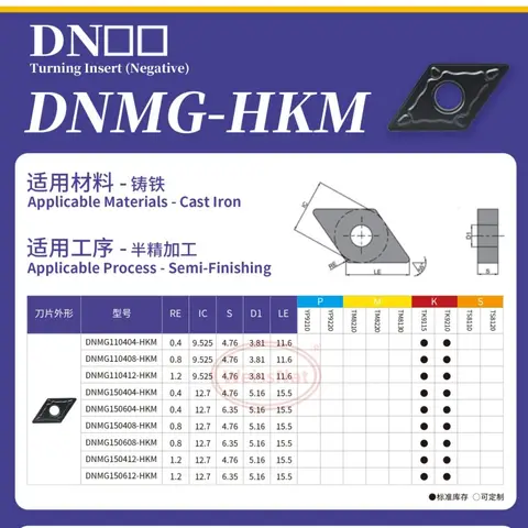 DNMG110404/DNMG150404/DNMG150408/DNMG150412/DNMG150608/DNMG150612-HKM TK9115 TK9210 TK9110  Carbide Insert DNMG Inserts