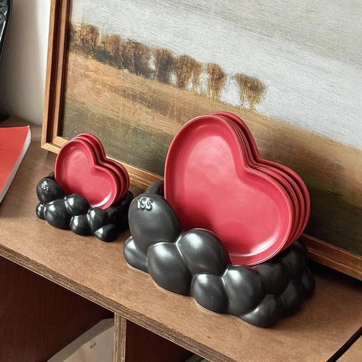 New ceramic bone spitting dish, high-end feel, light luxury, exquisite and cute dining table garbage bone plate