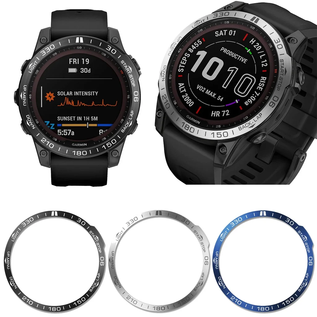 Garmin Fenix-スマートウォッチケースfenix 7x 6xおよび5x plus fenix7 6 5,傷防止保護,金属ベゼル付きケース