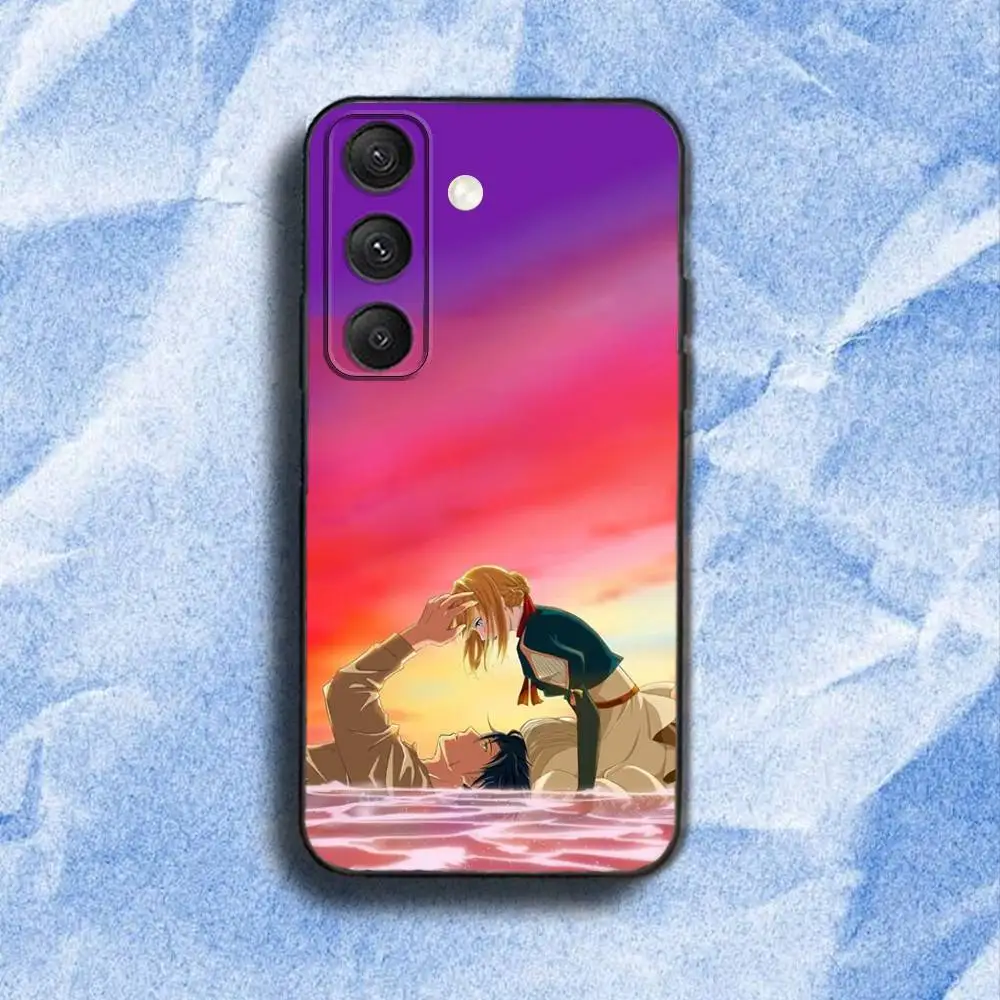 حافظة هاتف V-Violet Evergarden-es لهاتف سامسونج S 25,24,23,22,30,21,10,9,Ultra,Plus,Lite,FE,4,5G حافظة ناعمة سوداء