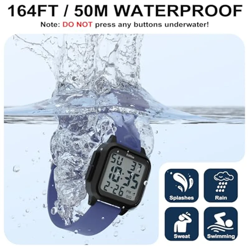 Outdoor Sports Kids Watches Multifunctional Alarm Clock Boys Digital Wristwatches Waterproof Luminous Military Electronic Watch