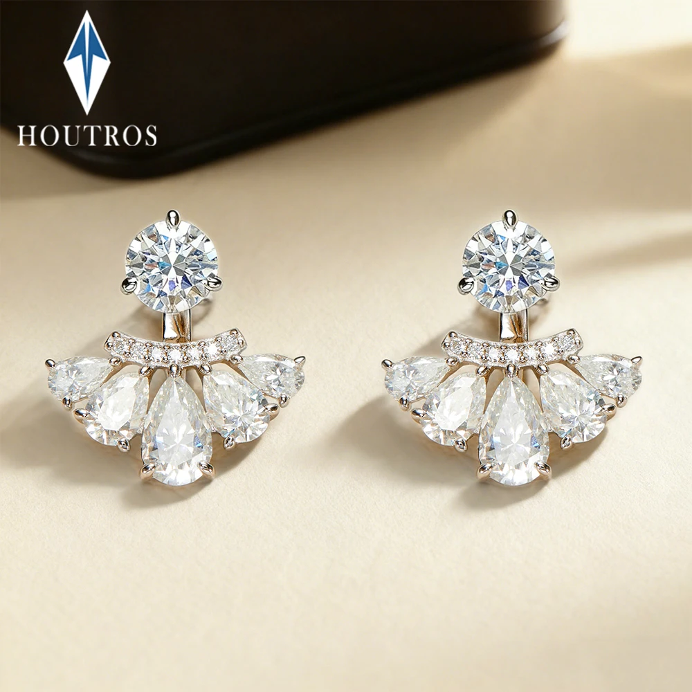 

Женские серьги-капли из настоящего муассанита, съемные серьги-каффы, круглые/грушечные/серьги с бриллиантами огранки принцессы, ювелирные изделия для свадебной вечеринки