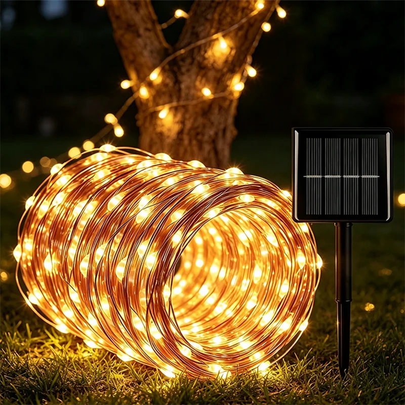 5M-30M Halloween Lights LED Solar String Light Fairy Outdoor Waterproof for Christmas Party Garden  Decor