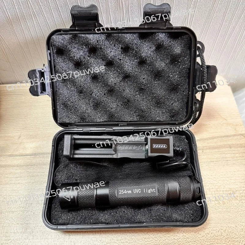 High Power Shortwave 254nm UVC LED Flashlight SW UV Torch Lamp Fluorescent Minerals Phosphor Detection