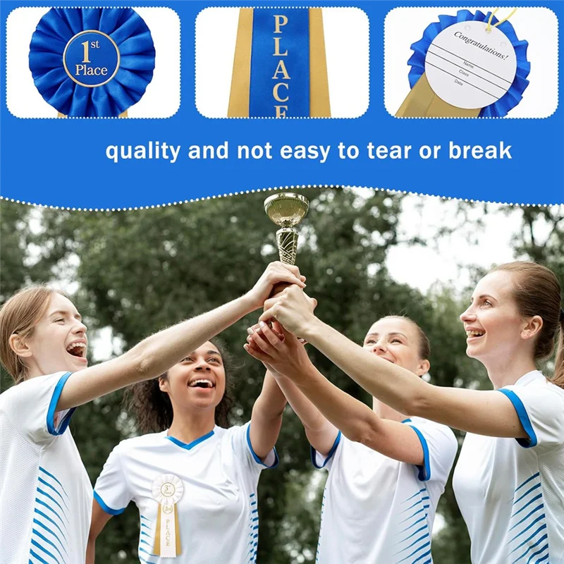 X16A 2025 NEU – 3 Stück Satin-Auszeichnungsbänder, 1. 2. 3. Platz, Rosette Participation Winner Victory Set