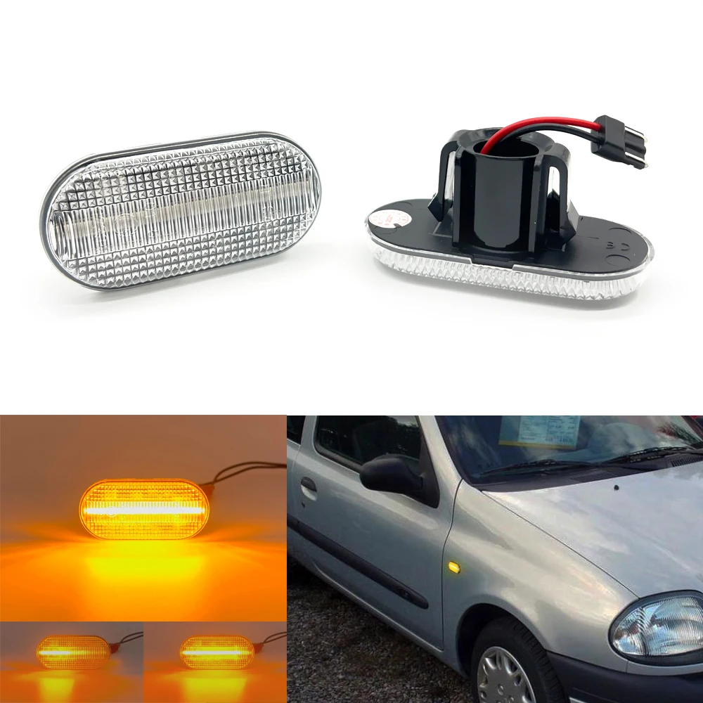 1 Pair LED side marker turn lights for Nissan Interstar X70 Kubistar X76 Primaster X83 For Opel Vivar For Smart Fortwo 453