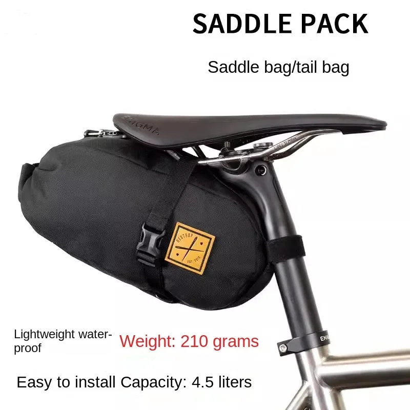 Handmade Waterproof Bicycle Saddle Bag Large Tail Bag with Restrap Tool Pouch