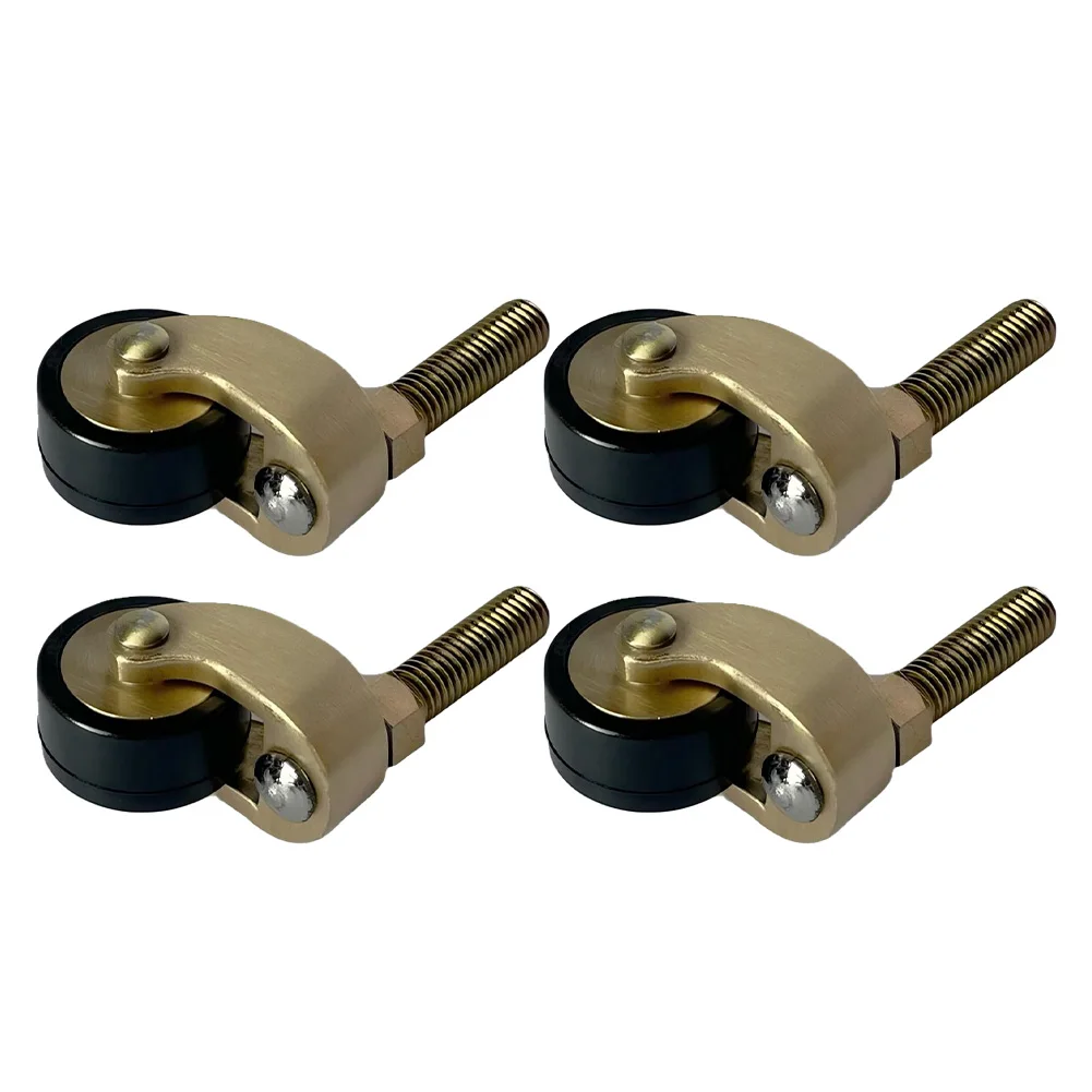 

4pcs Brass Casters with 360 Degree Swivel and Noise Reducing Silent Bearings for Heavy Furniture Such as Sofas and Tables