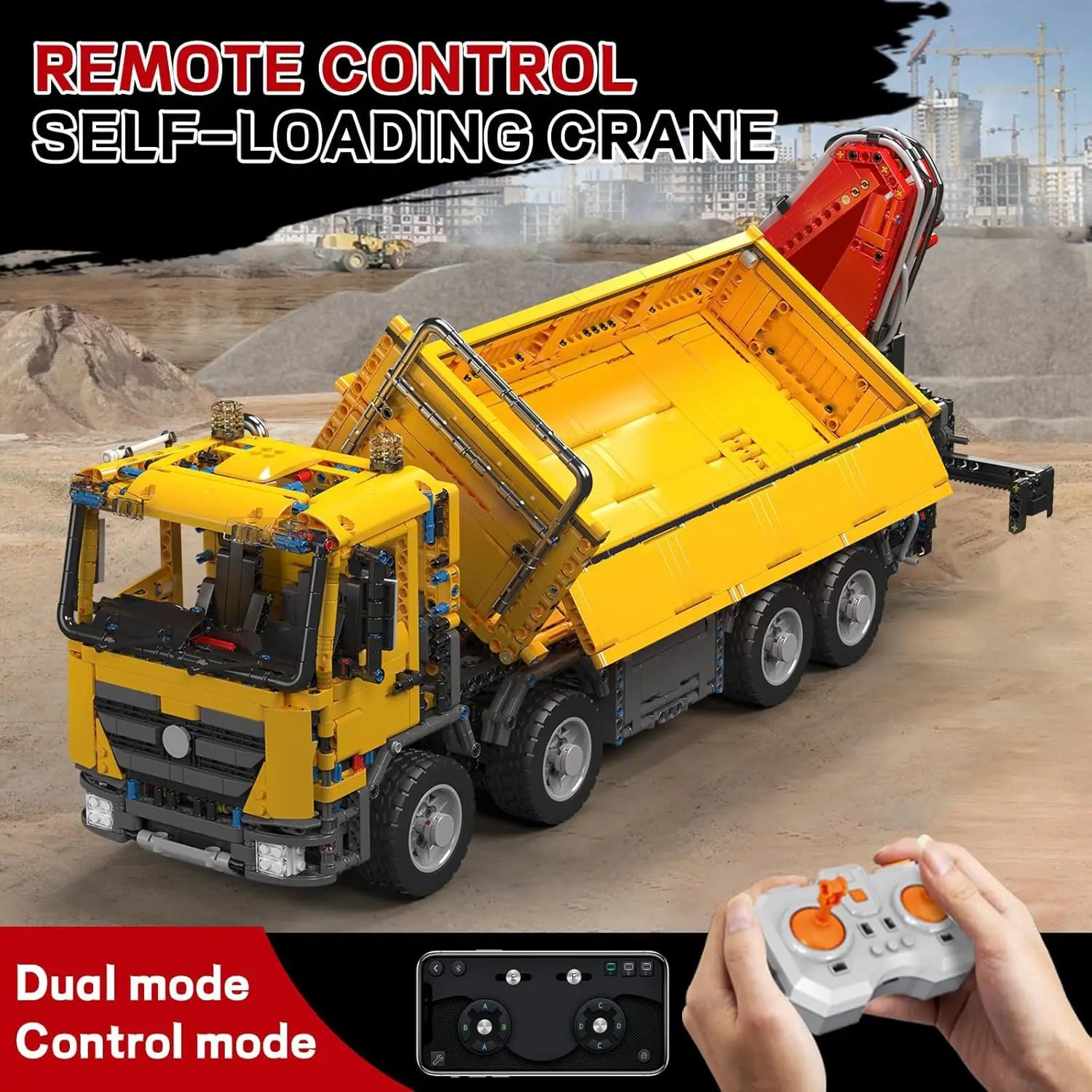 

MK 17050 RC Самозагрузочный кран Строительный набор, 4012 шт. Комплект технической модели для взрослых и детей, инженерный автомобиль с дистанционным управлением