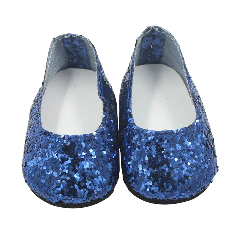 7 cm nieuwe mode baby pailletten pop schoenen handleiding canvas schoenen voor 43 cm poppen baby pasgeboren en 18 inch Amerikaanse poppen meisje cadeau