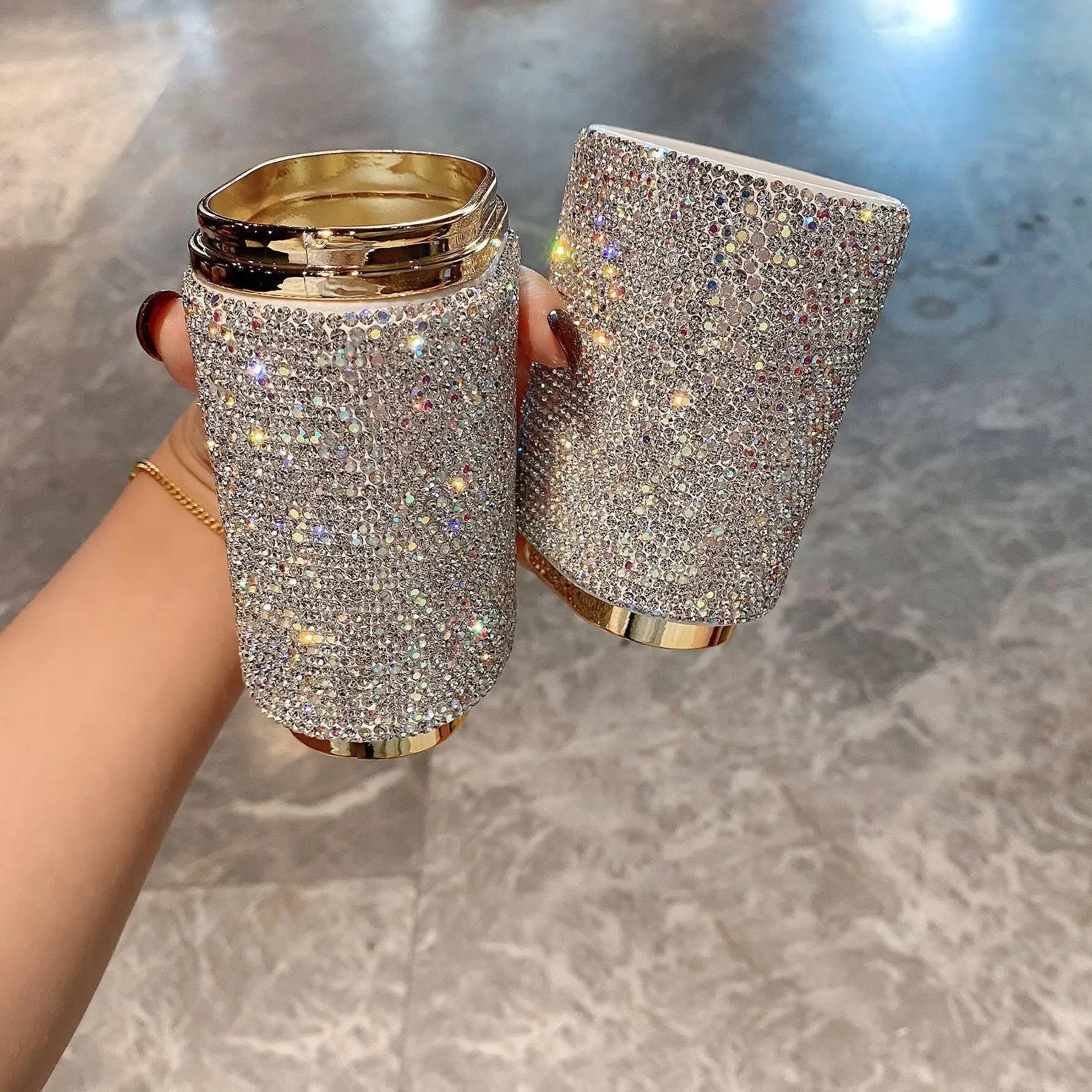 Luxury Sparkling Rhinestone Toothbrush Box Portable Toiletries Storage Case Makeup Brush Holder For Traveling Bathroom Organizer