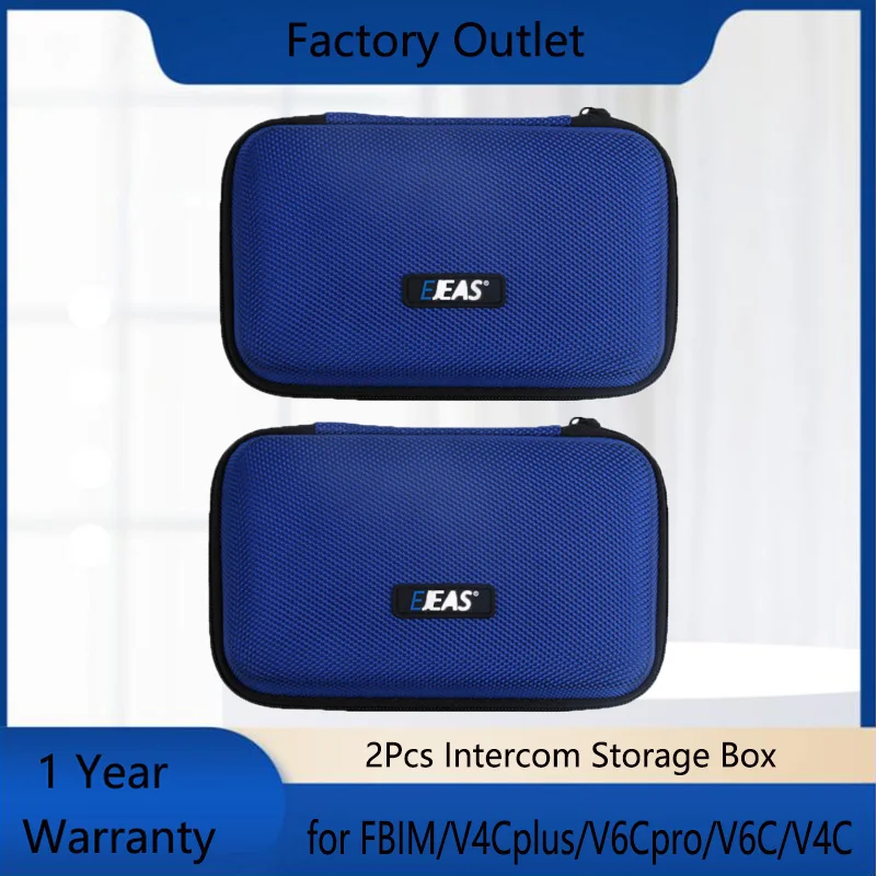 EJEAS 2Pcs Intercom Storage Case Blue Zipper Box for FBIM/V4Cplus/V6Cpro/V6C/V4C