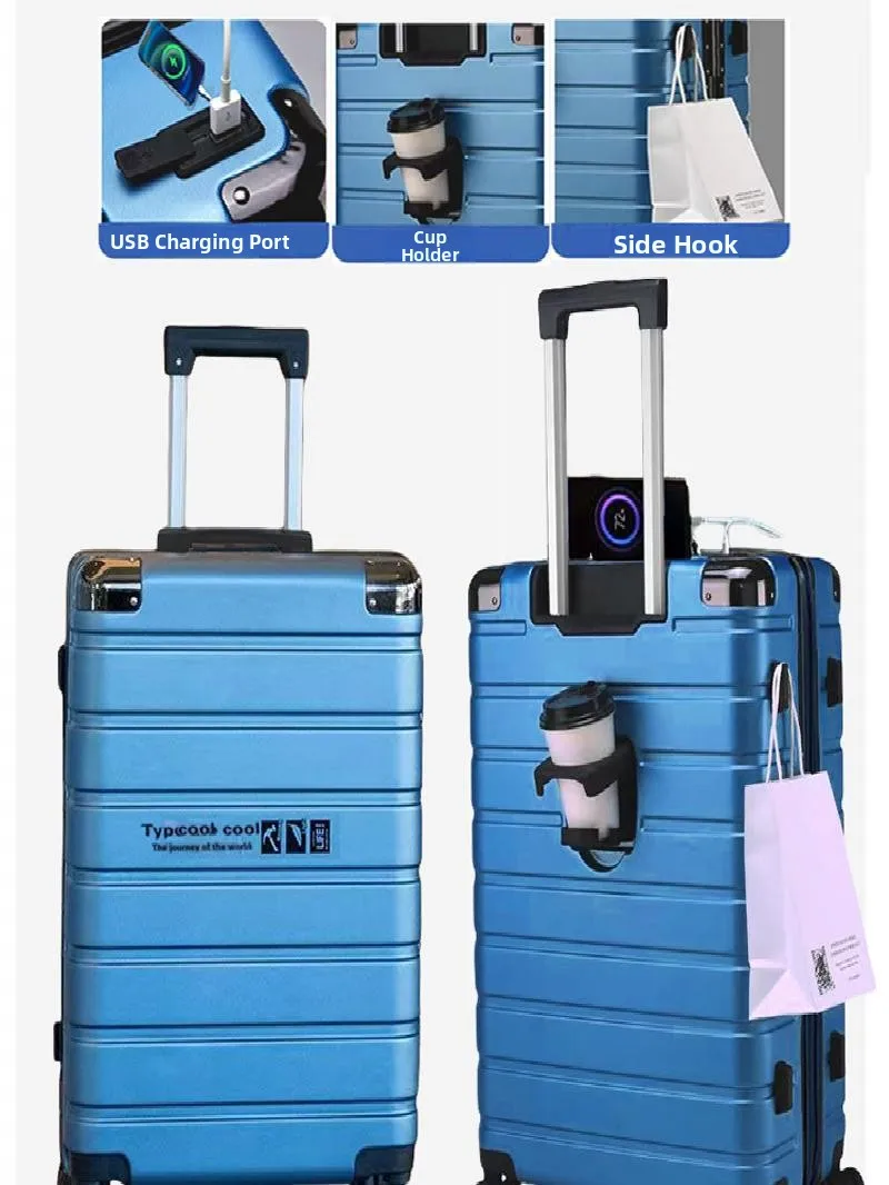 Maleta de Viaje con Marco de Aluminio, con Contraseña, Ruedas Pullman, Maleta de Mano, Equipaje Artesanal, para Dormitorio Estudiantil, con Ruedas Universales