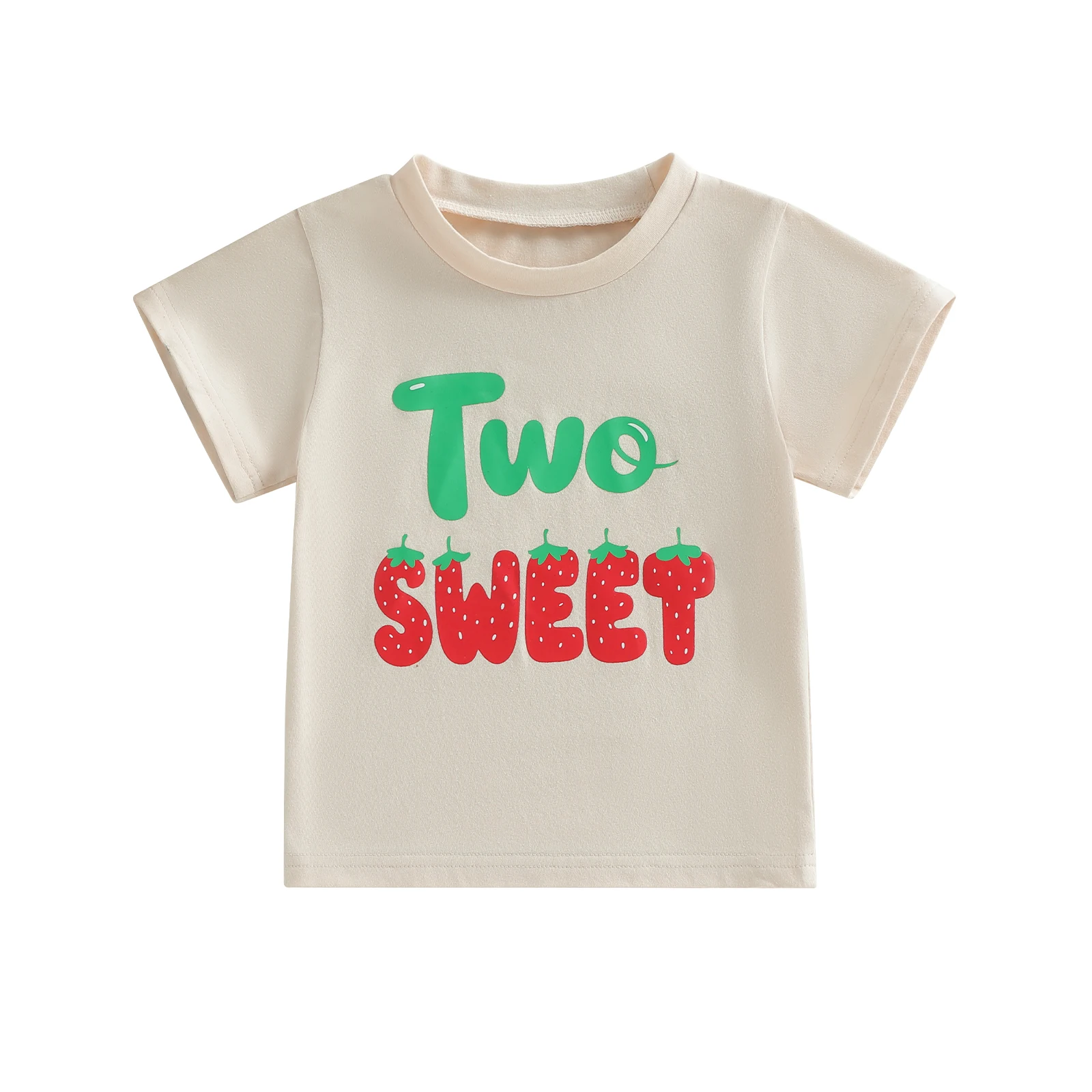 

Cute Infant Girls Tee Shirt with Stylish Printed Design Comfortable Round Neck and Short Sleeves for Summer Fashion
