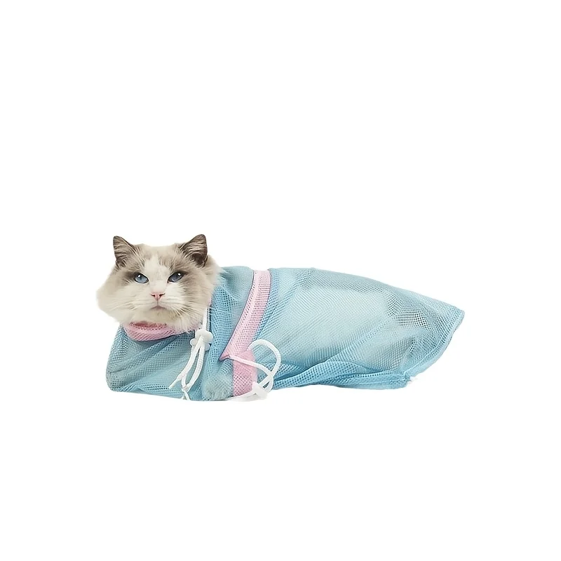 Durable Cat Grooming Bag Cat Bath Bag Adjustable Anti-bite Cat Bathing Bag with Breathable for Grooming for Medicine for Cats