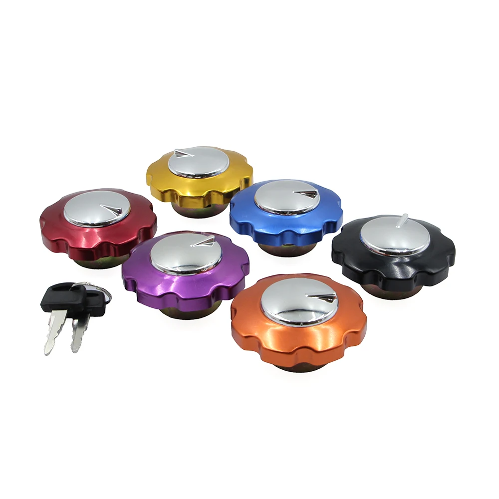New Aluminum Alloy Fuel Tank Cap Cover Lock Set with 2 Keys For CG125 TMX Motorcycle Dirt Bike Modification Accessories