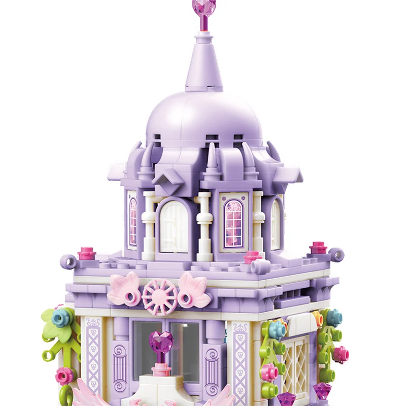 여아용 공주 성 빌딩 블록, 나무집 안뜰 정원 모델 블록, 어린이 창의적인 DIY 교육 장난감, 어린이 선물