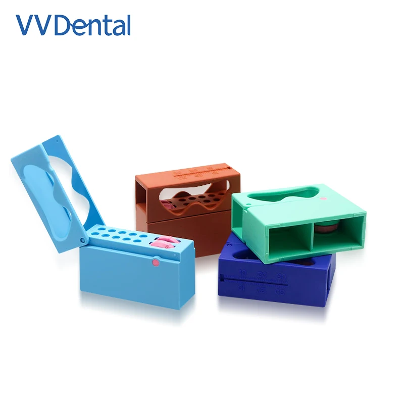 VVDental 10 Holes Dental Endo Files Holder With Counting Measuring Organizer Counting Seat Plastic Dental Bur Holder Sterilizati