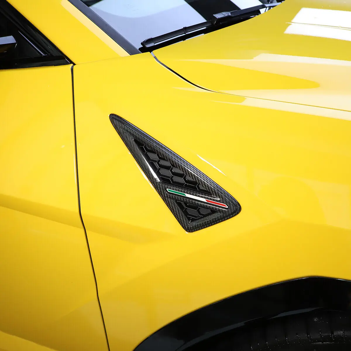 Real Carbon Fiber Car Side Air Fender Vent Cover Trim Fit For Lamborghini URUS 2018-2021