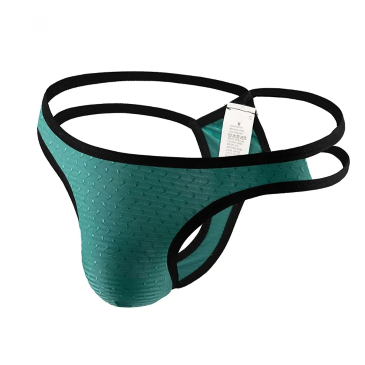 Men's Bulge Jockstrap Gays Sexy Low Rise U Pouch Open Buttocks Breathable Textured Double G-String, Comfortable Erotic Underwear