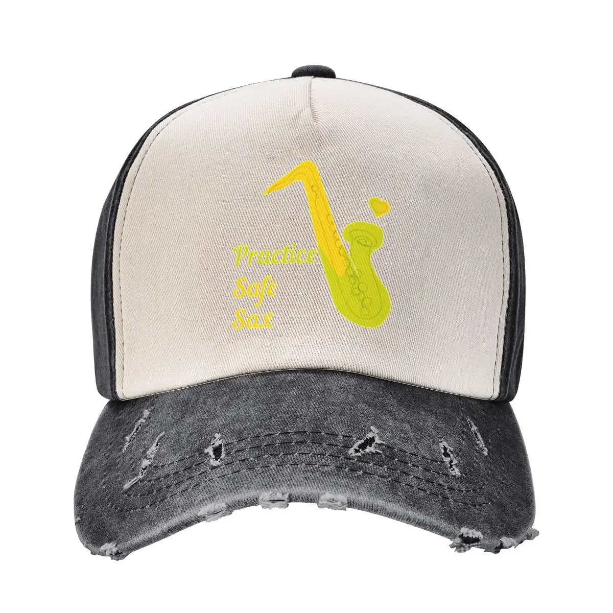 Practice Safe Sax. Cute saxophone Baseball Cap Christmas Hat Snap Back Hat Luxury Woman Men's