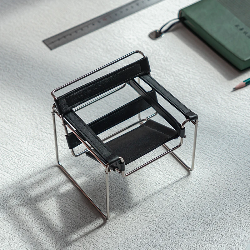 Miniature Scene Scale Model B3 Wassily Mini Chair1/6 Retro Aesthetic Home Desktop Decoration Ornaments Simulation Doll House Toy