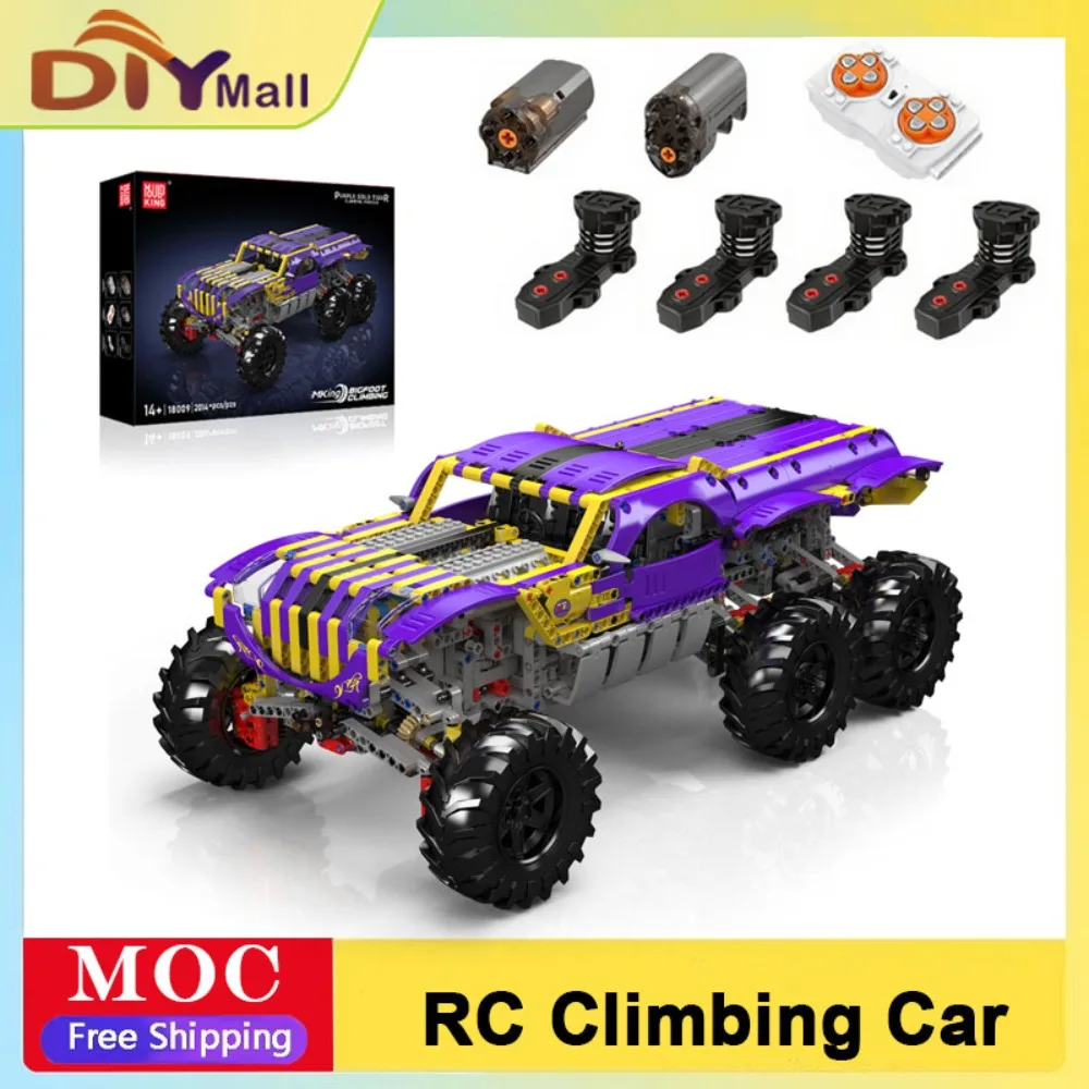 

Mold King Технический фиолетовый альпинистский грузовик Строительные блоки с дистанционным управлением Внедорожник STEM Развивающая сборная игрушка для детей