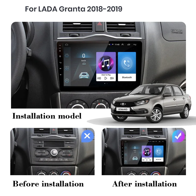 Android 10.0 4+64G/2+32G Carplay Audio Car Radio Multimedia Player GPS Navigation  2DIN NO DVD For LADA Granta Cross 2018 2019