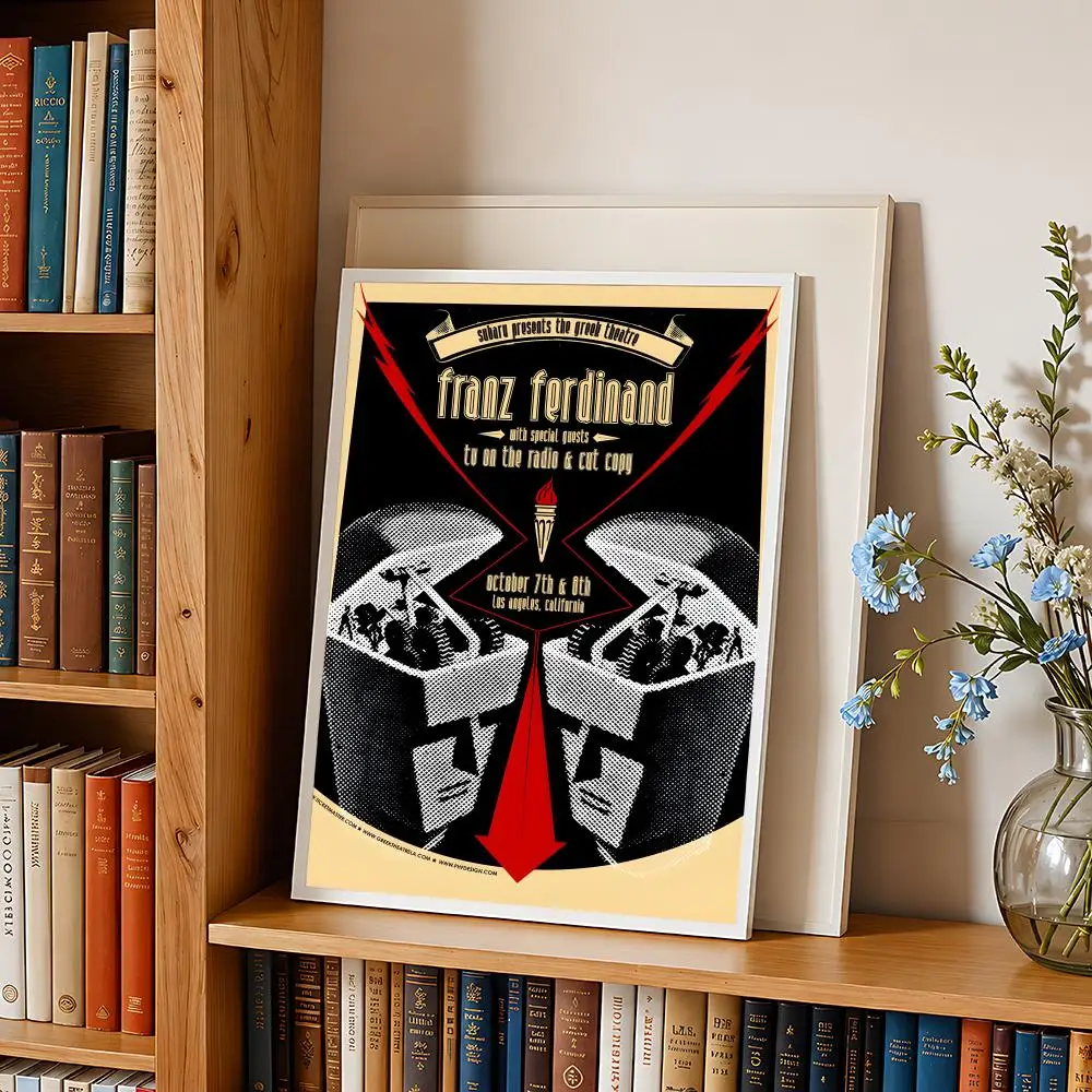 band F-Franz F-Ferdinand Poster HD Self Adhesive Wall Poster Waterproof Removable No Fade for Bedroom Living Room Decor