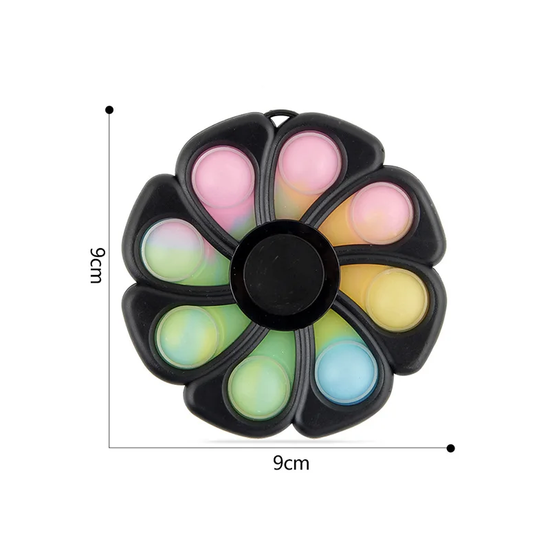 Fidget Spinner Toys 2In1 Simple Dimple 8 leaves Flower Push Pop Finger Press Bubble Anxiety Relief Stress for Kid Adults Autism