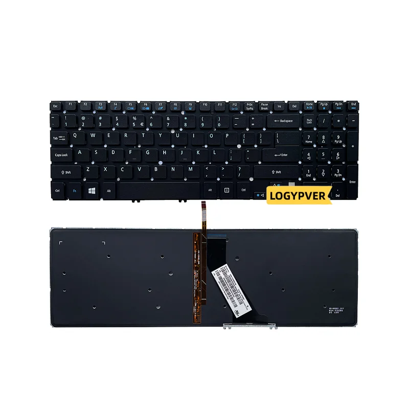 Clavier avec Rétro-Éclairé pour ACER Aspire V5-572 V5-573 V5-572G V5-572P V5-572PG V5-573G V5-573P V5-573PG V5-571 V5-581G US Anglais